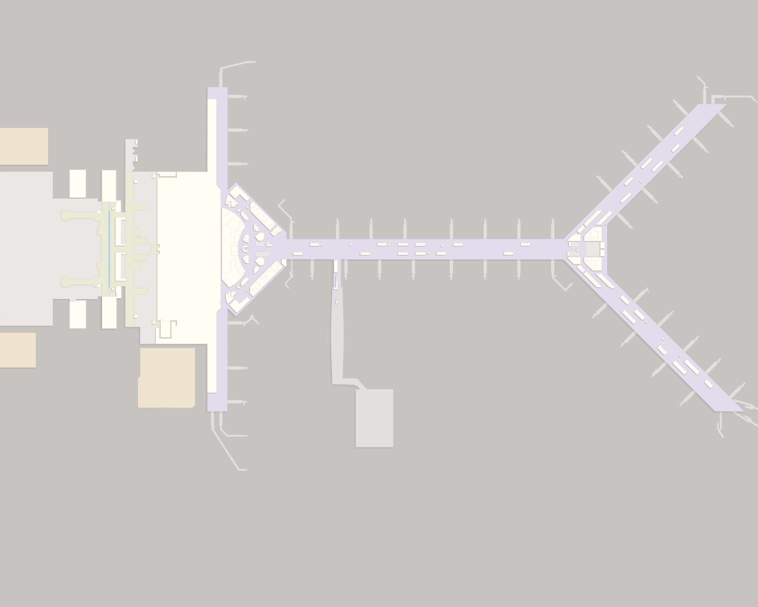 Excerpt from the official HKIA T1 L6 floor plan, rotated clockwise.
